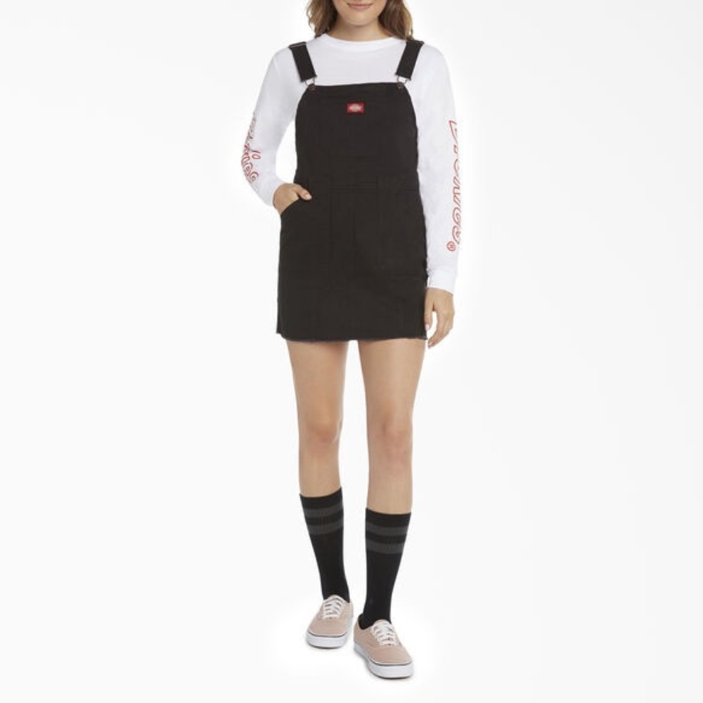 Dickies Girl Juniors' Overall Dress, Black